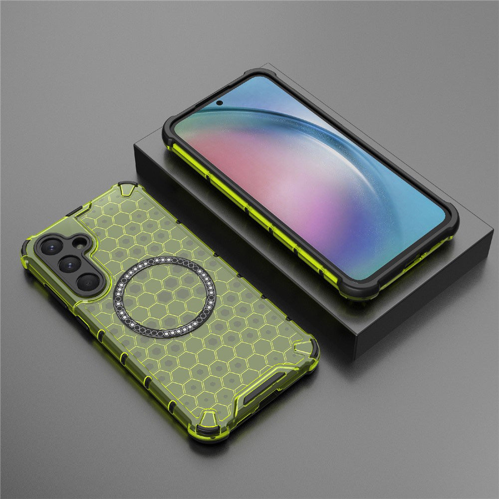 MagSafe ovitek za Samsung Galaxy S25 S931, Techsuit, HoneyComb Shield, Zelen