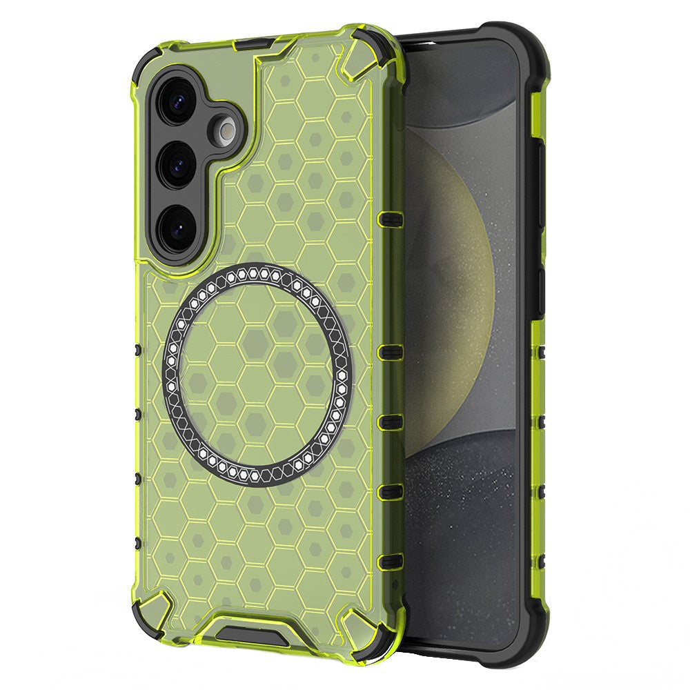 MagSafe ovitek za Samsung Galaxy S25 S931, Techsuit, HoneyComb Shield, Zelen