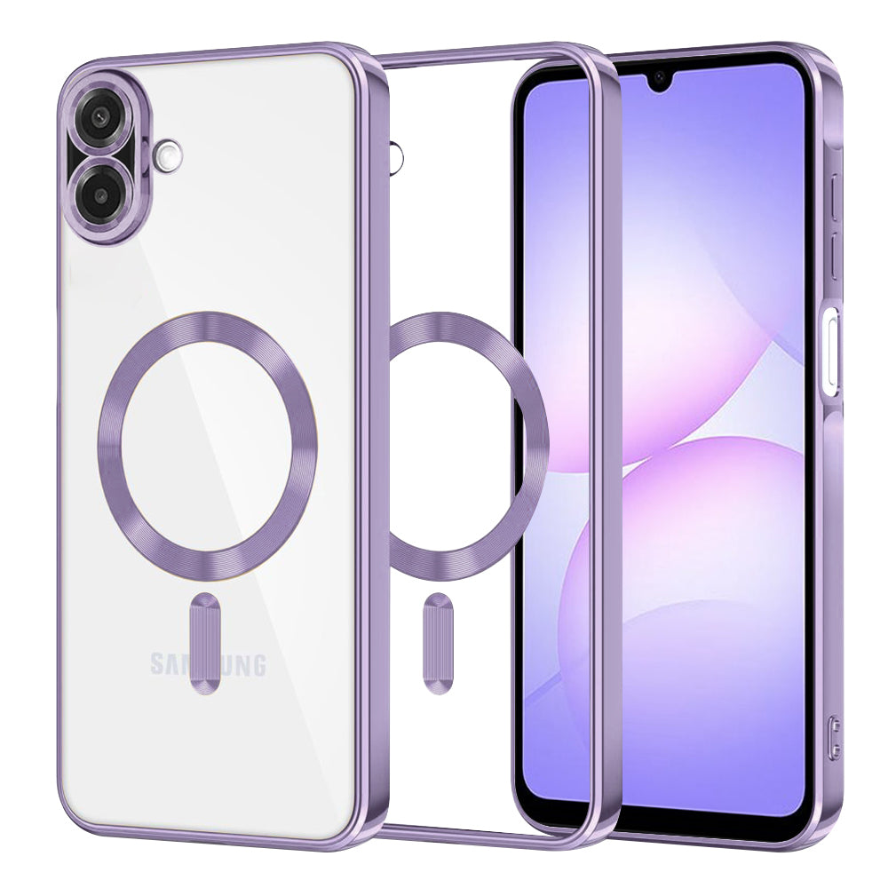 MagSafe ovitek za Samsung Galaxy A07 4G A075, Techsuit, Luxury Crystal, Svetlo vijoličen