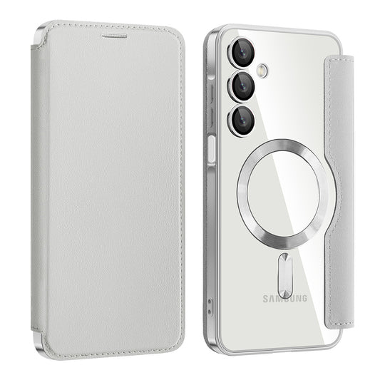 MagSafe ovitek za Samsung Galaxy A16 5G A166 / A16 4G A165, Techsuit, SmartMag Book, Siva