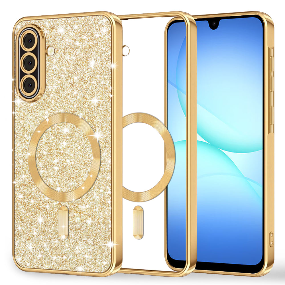 MagSafe ovitek za Samsung Galaxy A17 4G / A17 5G, Techsuit, Luxury Glitter, Zlata