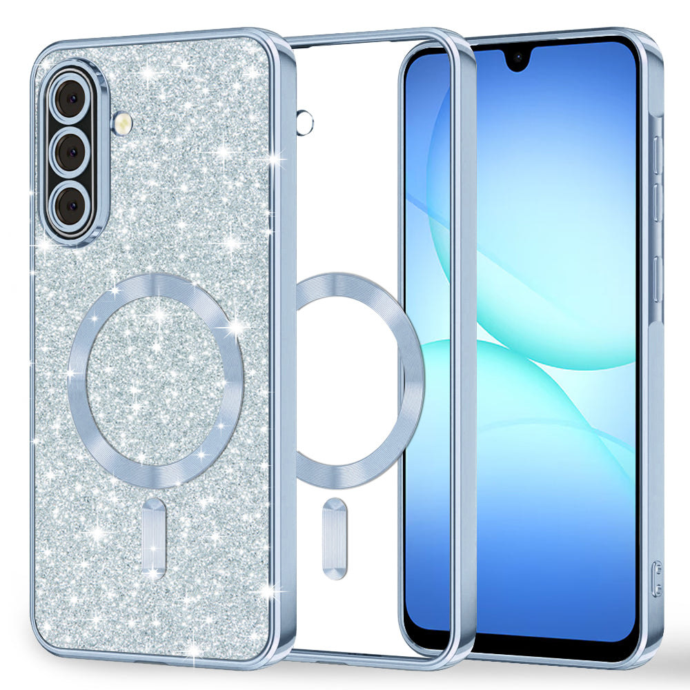 MagSafe ovitek za Samsung Galaxy A17 4G / A17 5G, Techsuit, Luxury Glitter, Bleu
