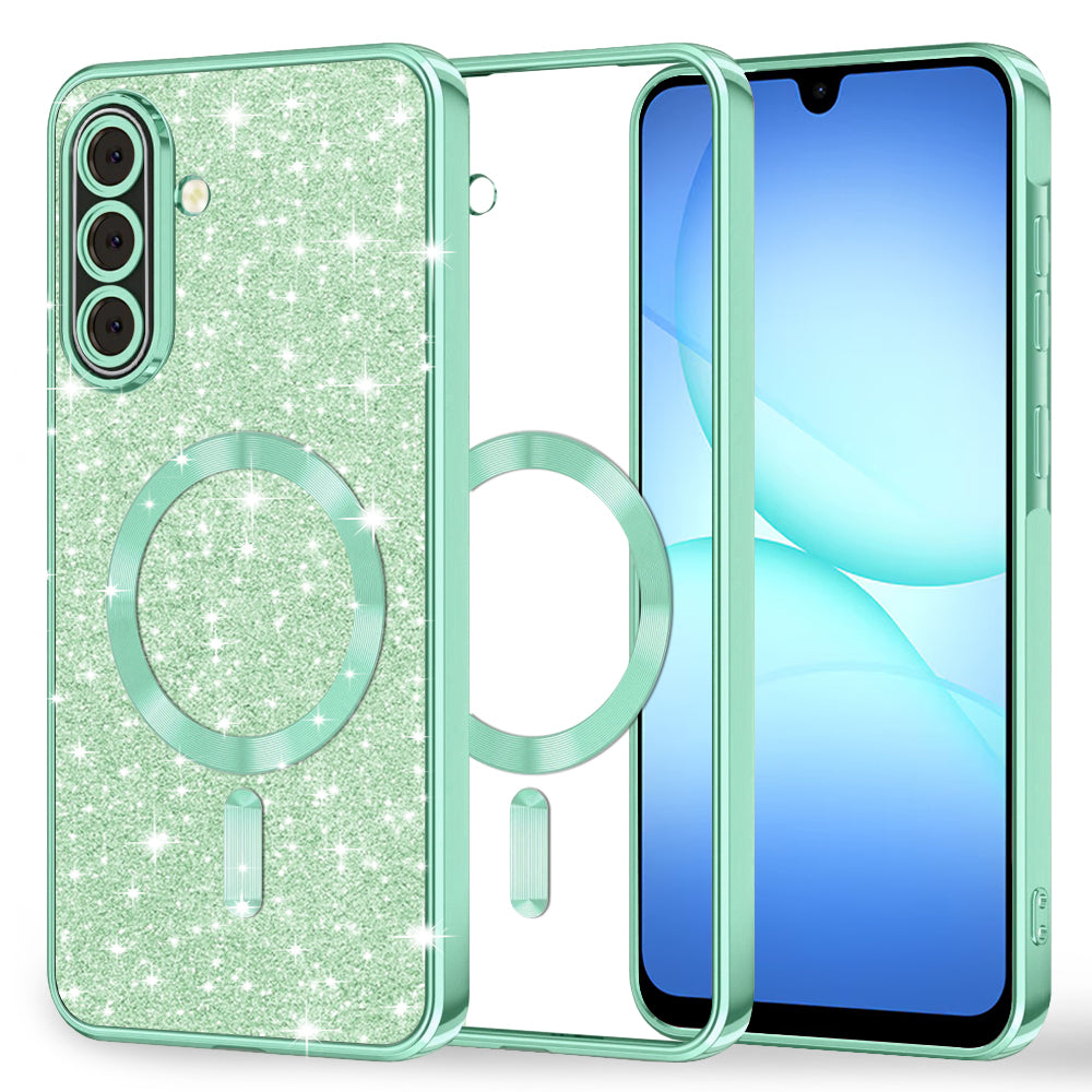 MagSafe ovitek za Samsung Galaxy A17 4G / A17 5G, Techsuit, Luxury Glitter, Svetlo zelena