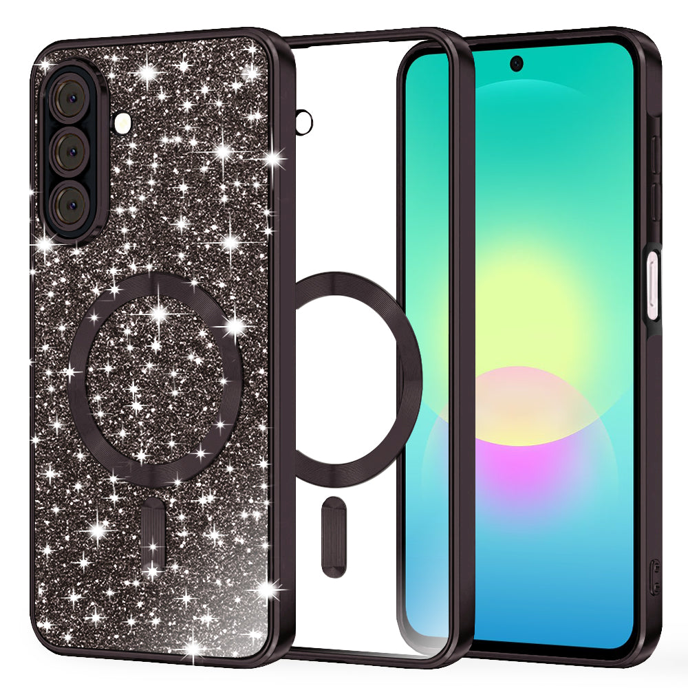 MagSafe ovitek za Samsung Galaxy A27 5G, Techsuit, Luxury Glitter, Črn