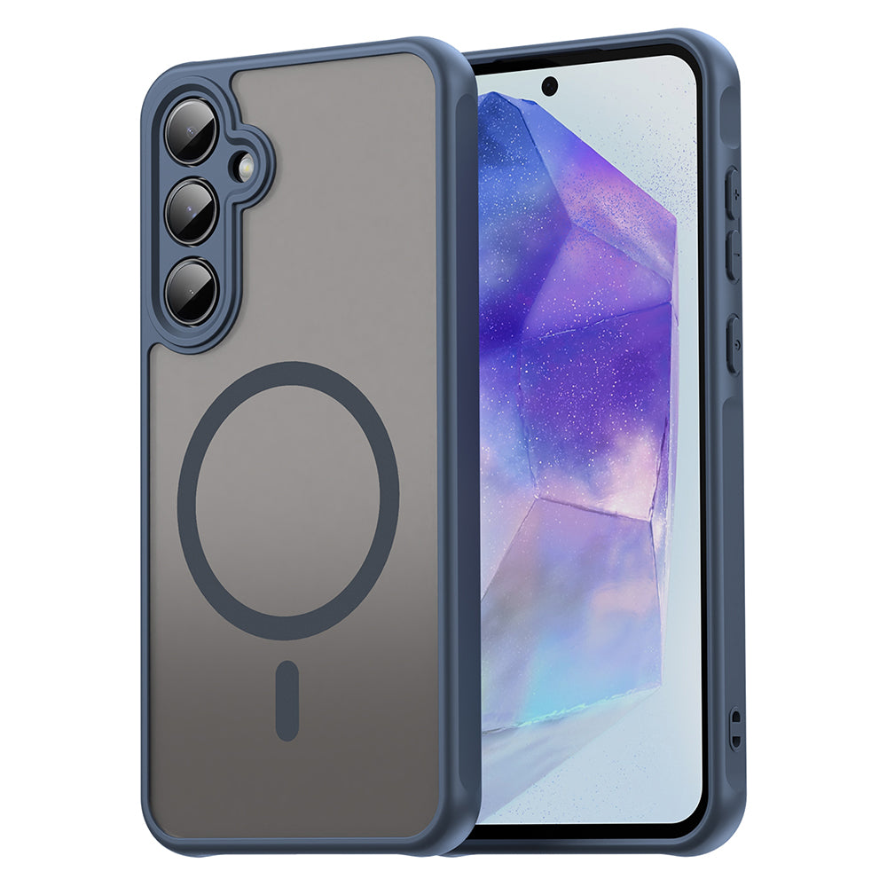 Ovitek MagSafe za Samsung Galaxy A35 5G A356, Techsuit, HaloFrost II, Temno modra