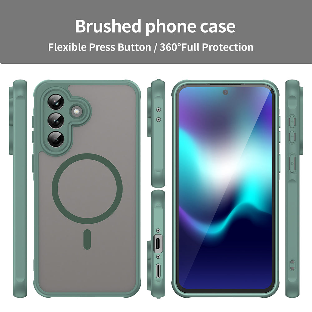 MagSafe Case for Samsung Galaxy A37 5G, Techsuit, HaloFrost II, Green