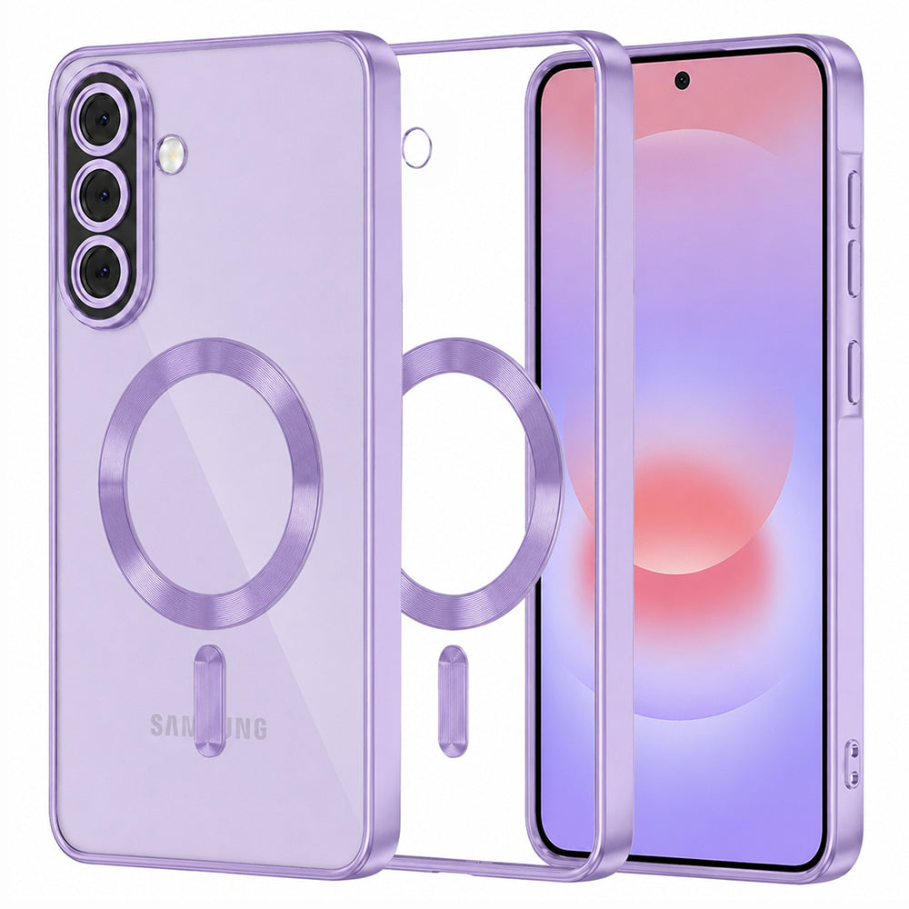 Ovitek MagSafe za Samsung Galaxy A37 5G, Techsuit, Luxury Crystal, Svetlo vijoličen