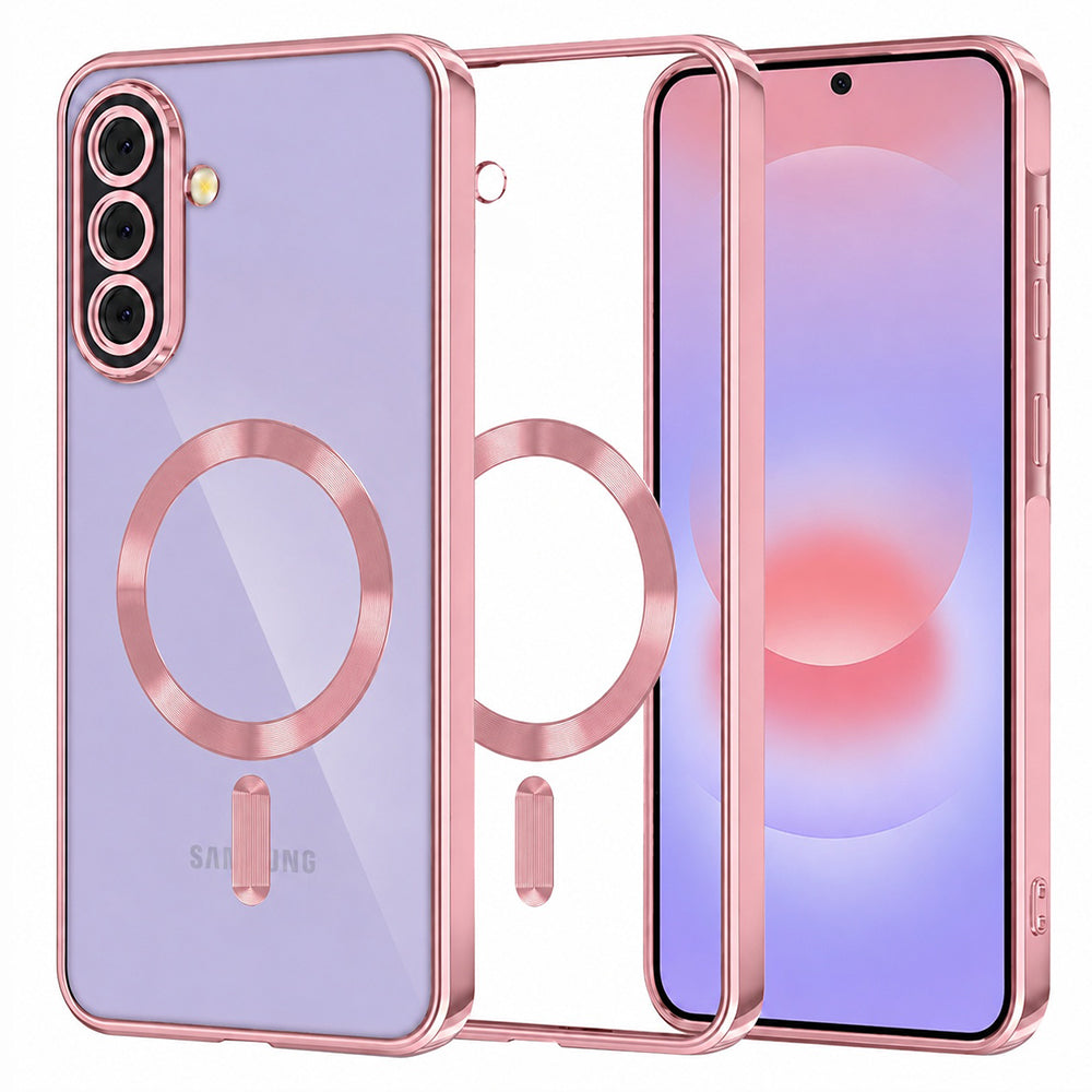 MagSafe ovitek za Samsung Galaxy A37 5G, Techsuit, Luxury Crystal, Roza