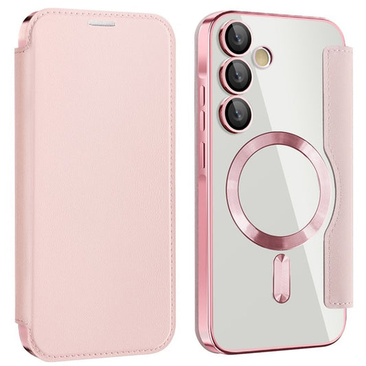 MagSafe ovitek za Samsung Galaxy A55 5G A556, Techsuit, SmartMag Book, roza