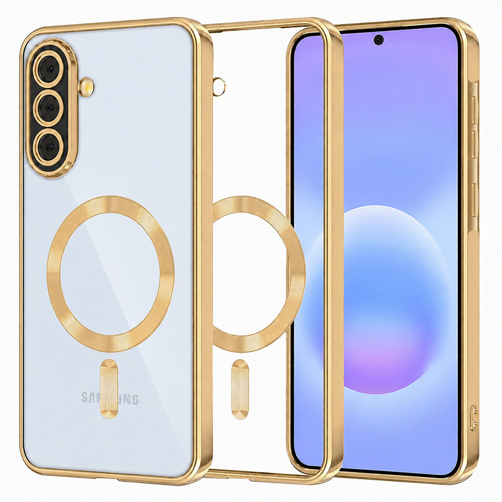 MagSafe ovitek za Samsung Galaxy A57 5G, Techsuit, Luxury Crystal, Zlata