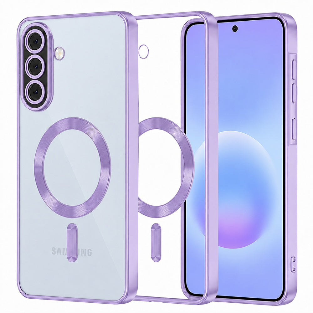 Ovitek MagSafe za Samsung Galaxy A57 5G, Techsuit, Luxury Crystal, Svetlo vijoličen