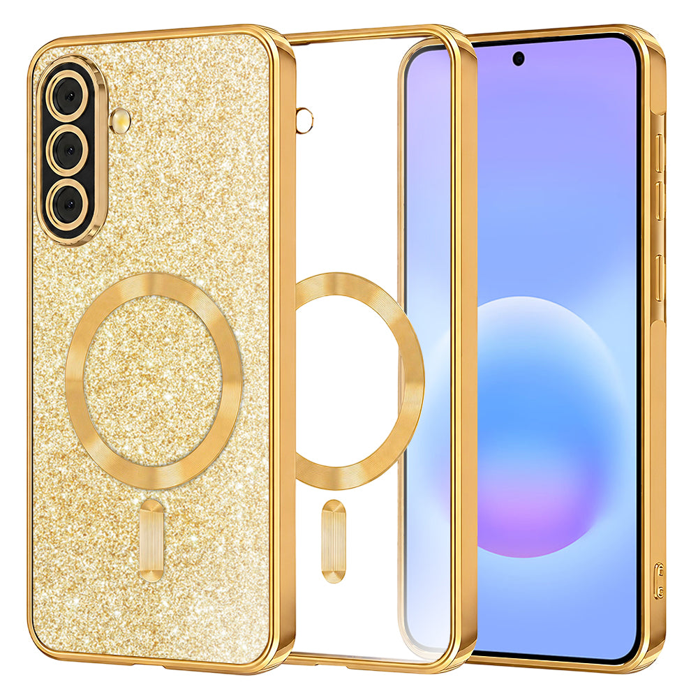 Ovitek MagSafe za Samsung Galaxy A57 5G, Techsuit, Luxury Glitter, Zlata
