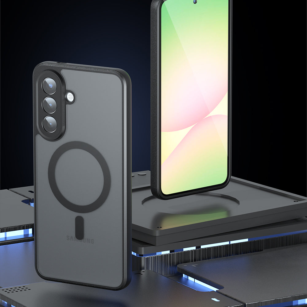 Ovitek MagSafe za Samsung Galaxy A57 5G, Techsuit, PureFrost, Satenasto črn
