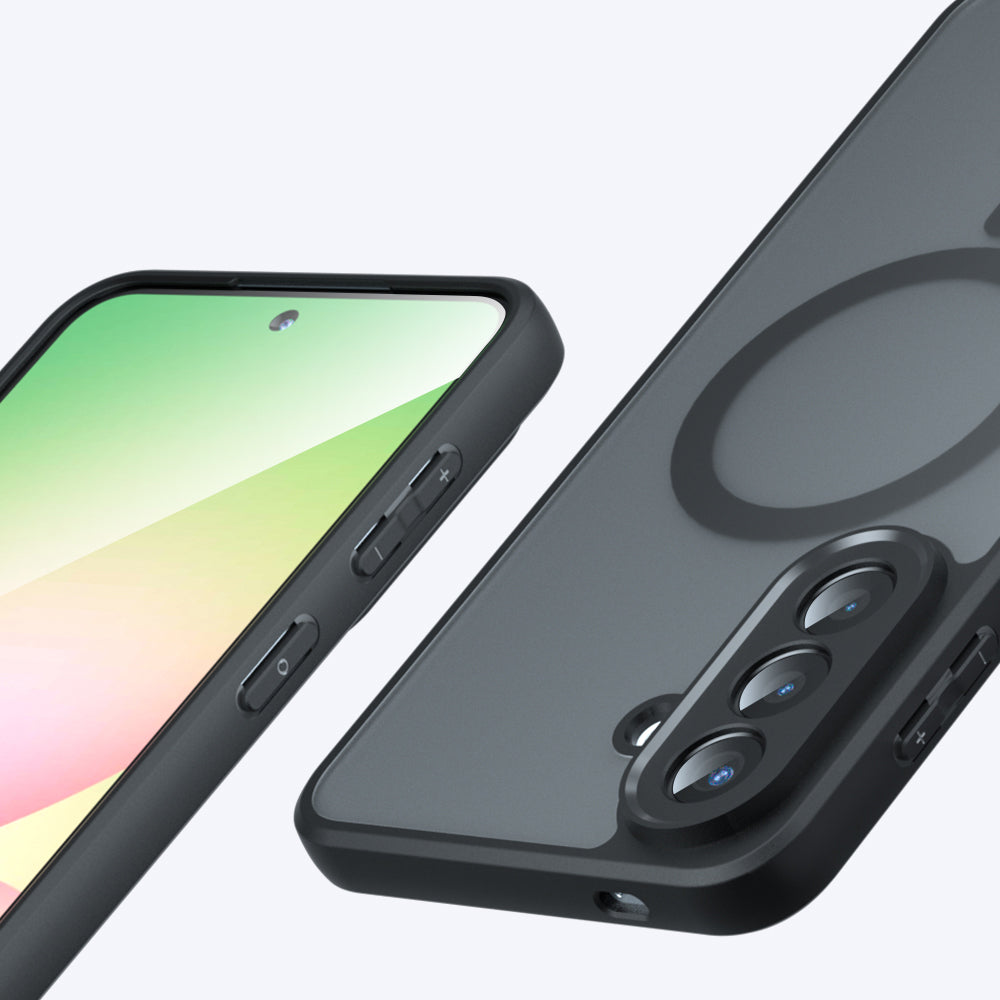 Ovitek MagSafe za Samsung Galaxy A57 5G, Techsuit, PureFrost, Satenasto črn