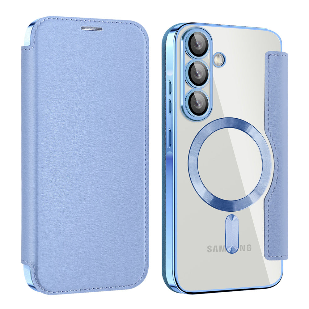 Ovitek MagSafe za Samsung Galaxy A57 5G, Techsuit, SmartMag Book, Bleu
