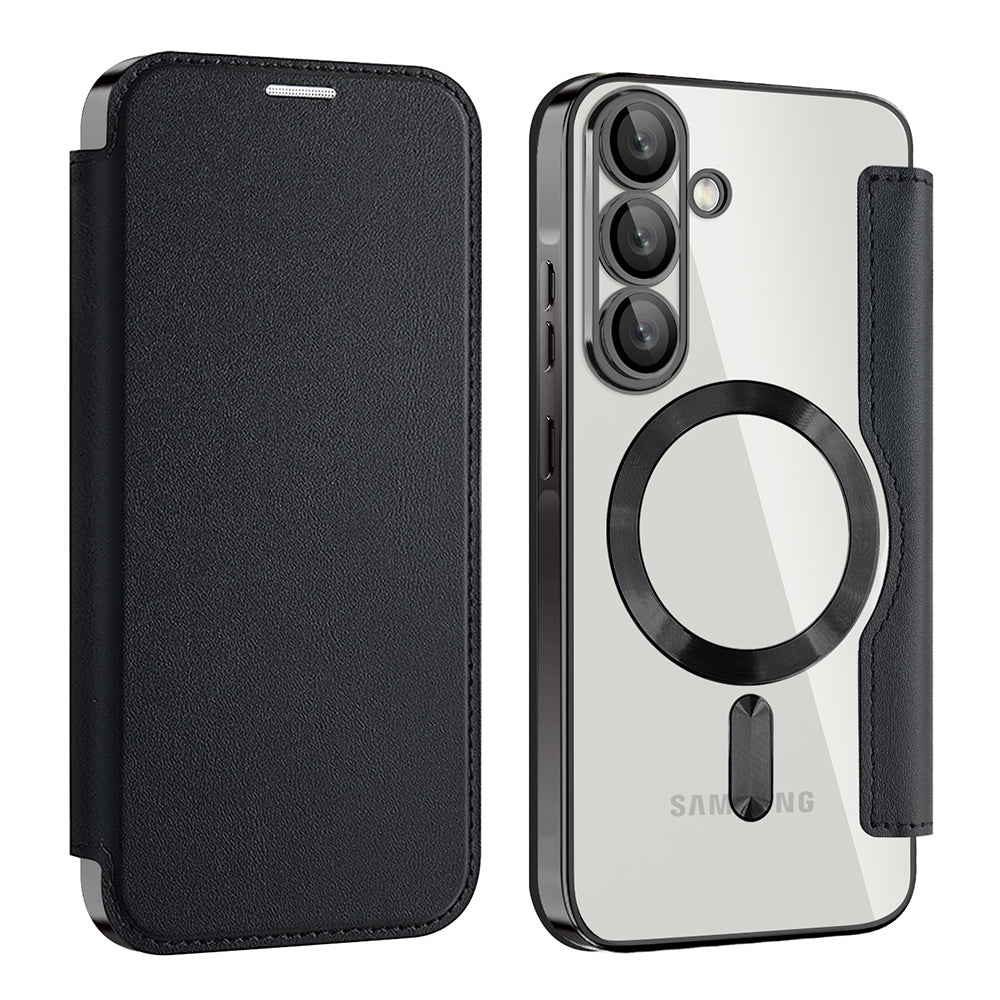 Ovitek MagSafe za Samsung Galaxy A57 5G, Techsuit, SmartMag Book, Črn