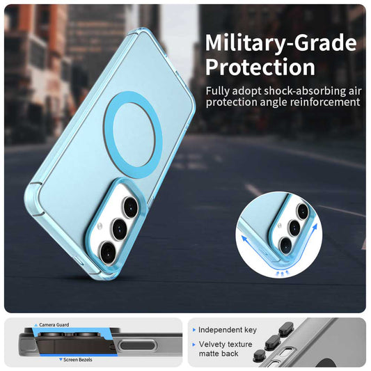 MagSafe ovitek za Samsung Galaxy S24 FE S721, Techsuit, CandyCase, modra
