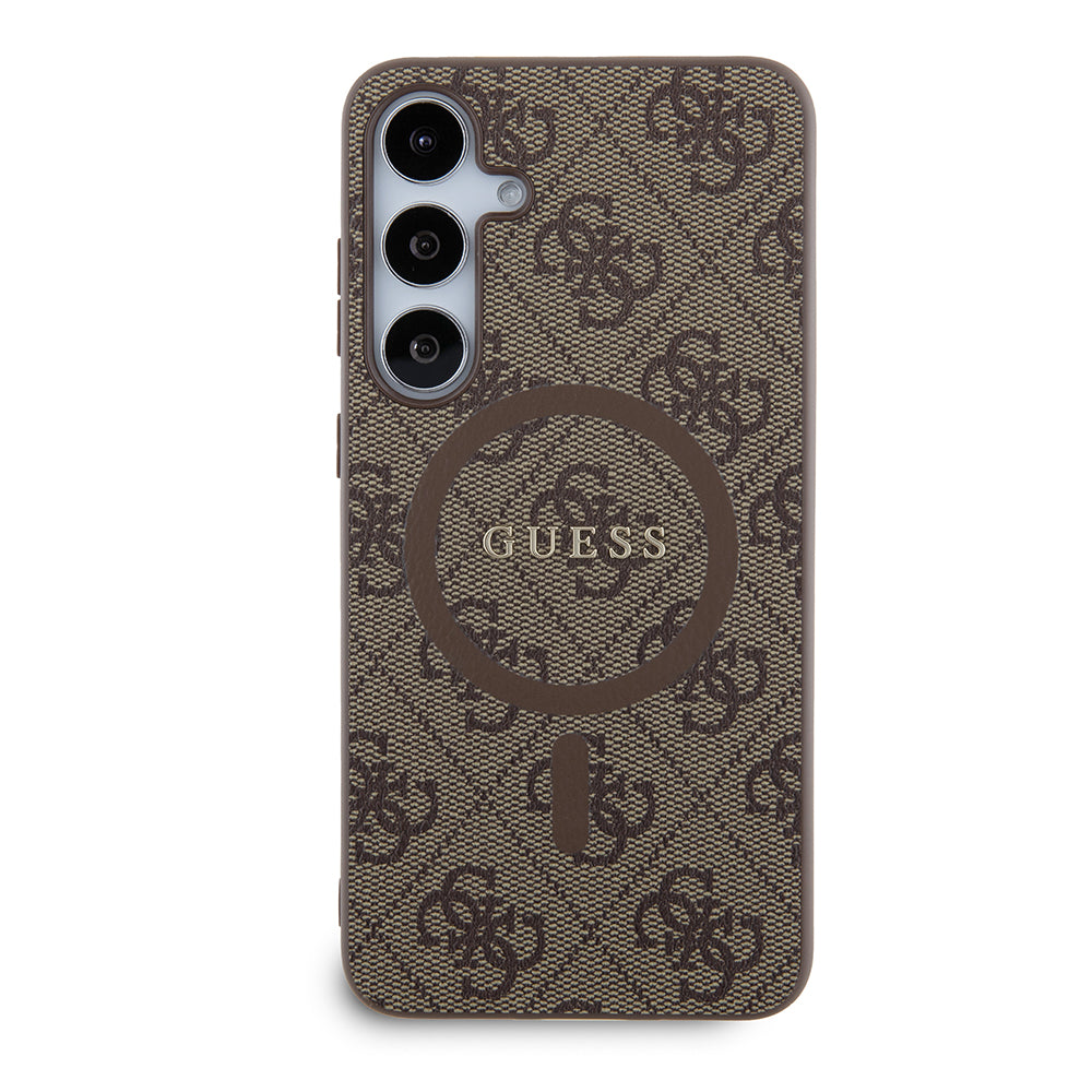 Ovitek MagSafe za Samsung Galaxy S24+ S926, Guess, 4G Collection, Rjava
