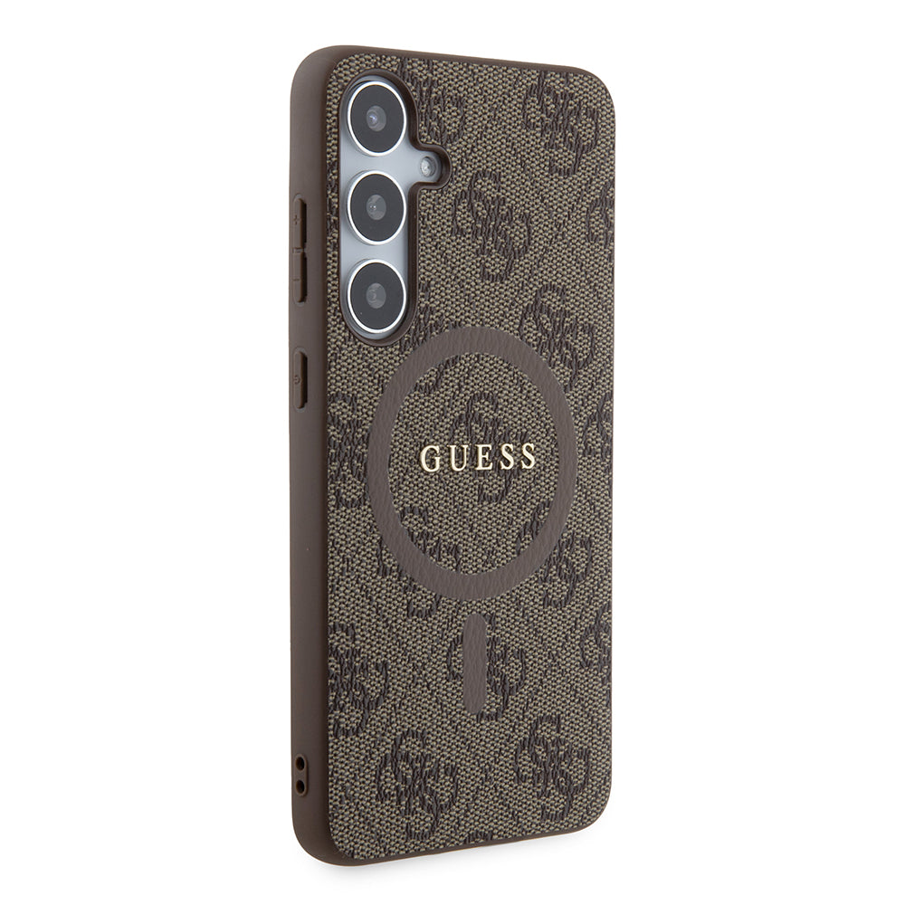 Ovitek MagSafe za Samsung Galaxy S24+ S926, Guess, 4G Collection, Rjava