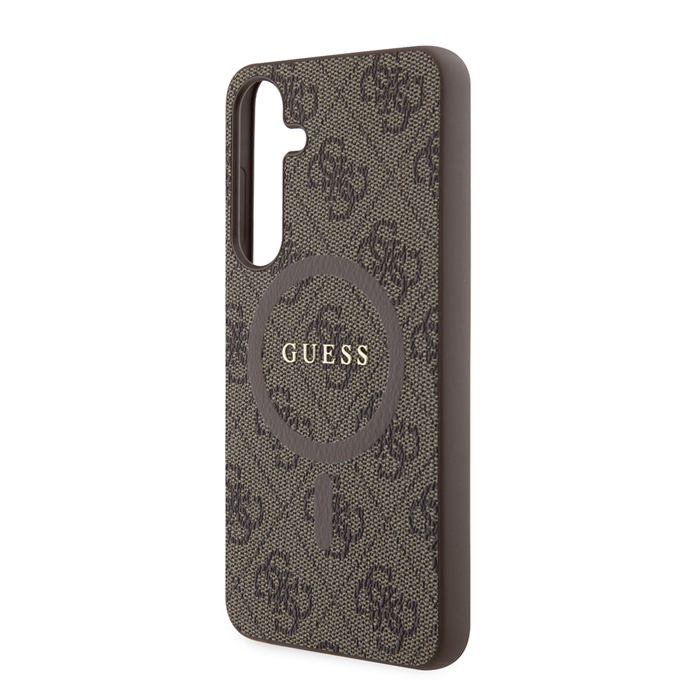 Ovitek MagSafe za Samsung Galaxy S24+ S926, Guess, 4G Collection, Rjava