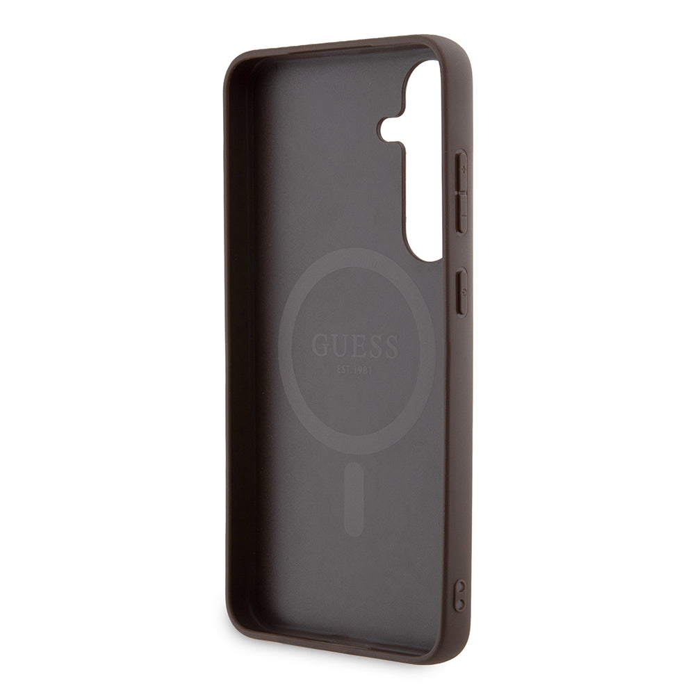 Ovitek MagSafe za Samsung Galaxy S24+ S926, Guess, 4G Collection, Rjava