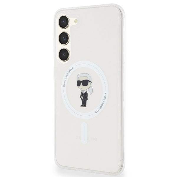 Ovitek MagSafe za Samsung Galaxy S24+ S926, Karl Lagerfeld, IML Ikonik Karl, Prozoren