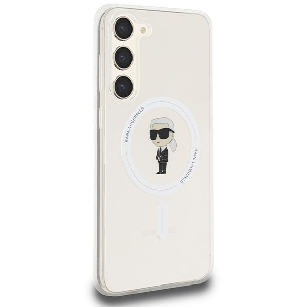 Ovitek MagSafe za Samsung Galaxy S24+ S926, Karl Lagerfeld, IML Ikonik Karl, Prozoren
