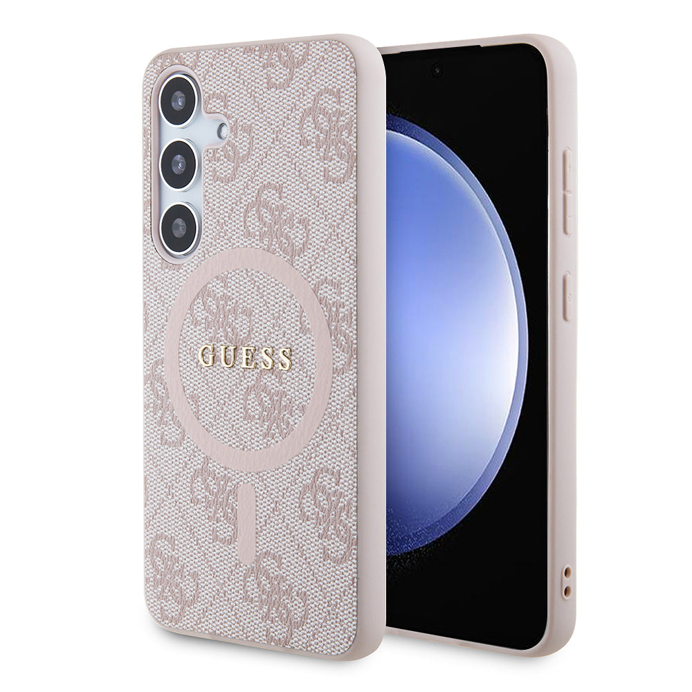 Ovitek MagSafe za Samsung Galaxy S24 S921, Guess, 4G Collection, Roza