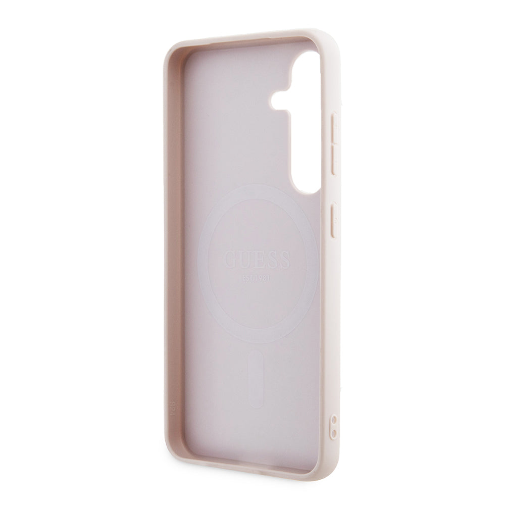 Ovitek MagSafe za Samsung Galaxy S24 S921, Guess, 4G Collection, Roza