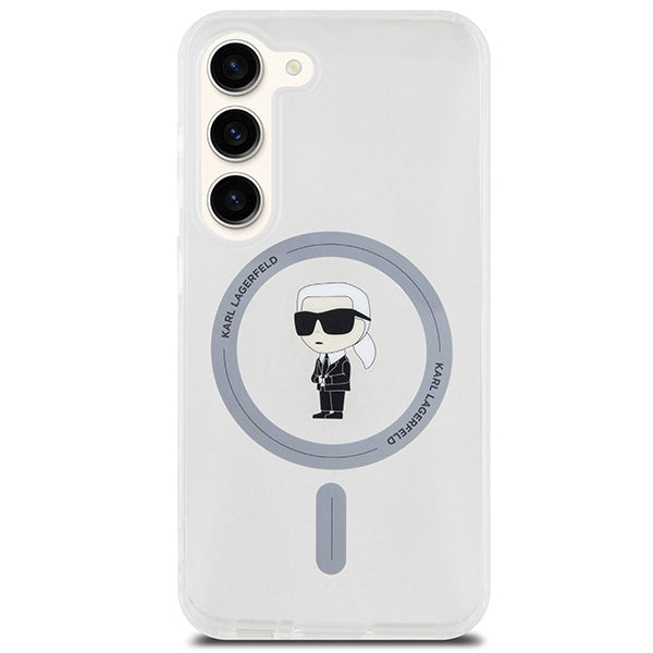 Ovitek MagSafe za Samsung Galaxy S24 S921, Karl Lagerfeld, IML Ikonik Karl, Prozoren