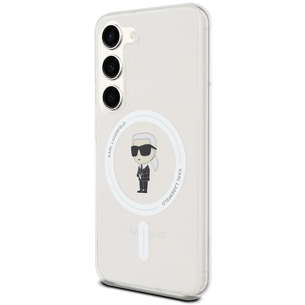 Ovitek MagSafe za Samsung Galaxy S24 S921, Karl Lagerfeld, IML Ikonik Karl, Prozoren