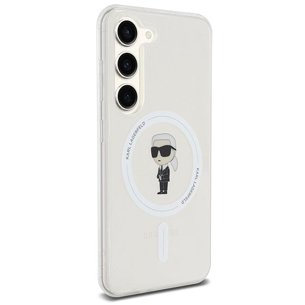 Ovitek MagSafe za Samsung Galaxy S24 S921, Karl Lagerfeld, IML Ikonik Karl, Prozoren