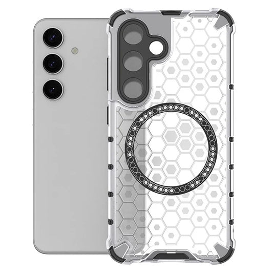 MagSafe ovitek za Samsung Galaxy S24 S921, Techsuit, HoneyComb Shield, Bela