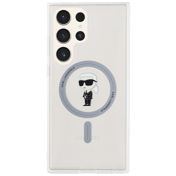 Ovitek MagSafe za Samsung Galaxy S24 Ultra S928, Karl Lagerfeld, IML Ikonik Karl, Prozoren