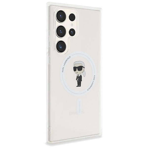 Ovitek MagSafe za Samsung Galaxy S24 Ultra S928, Karl Lagerfeld, IML Ikonik Karl, Prozoren