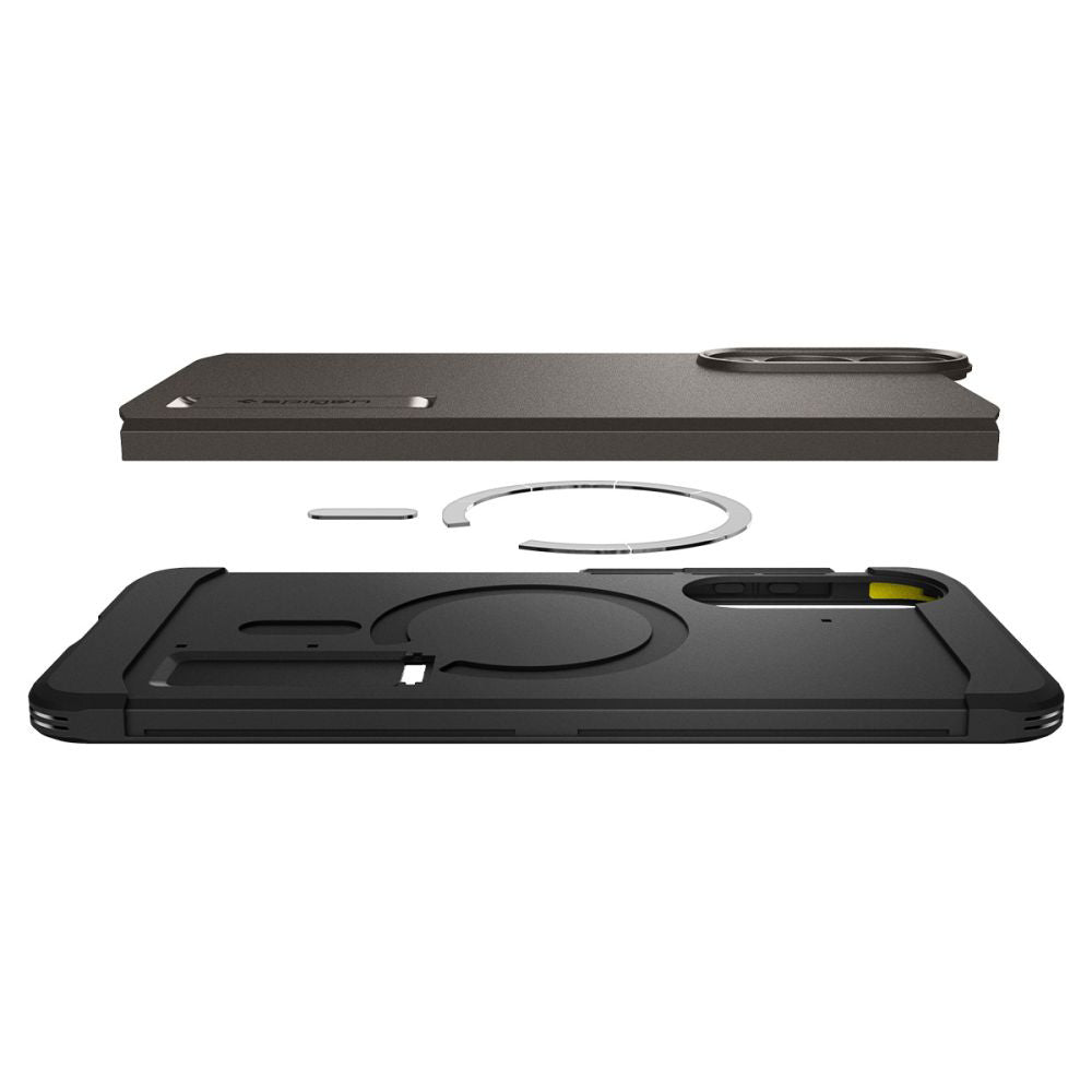Ovitek MagSafe za Samsung Galaxy S25 Edge S937, Spigen, Tough Armor, Siva ACS09423