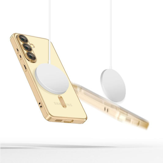 MagSafe Case for Samsung Galaxy S25 Edge S937, Techsuit, Luxury Crystal, Gold