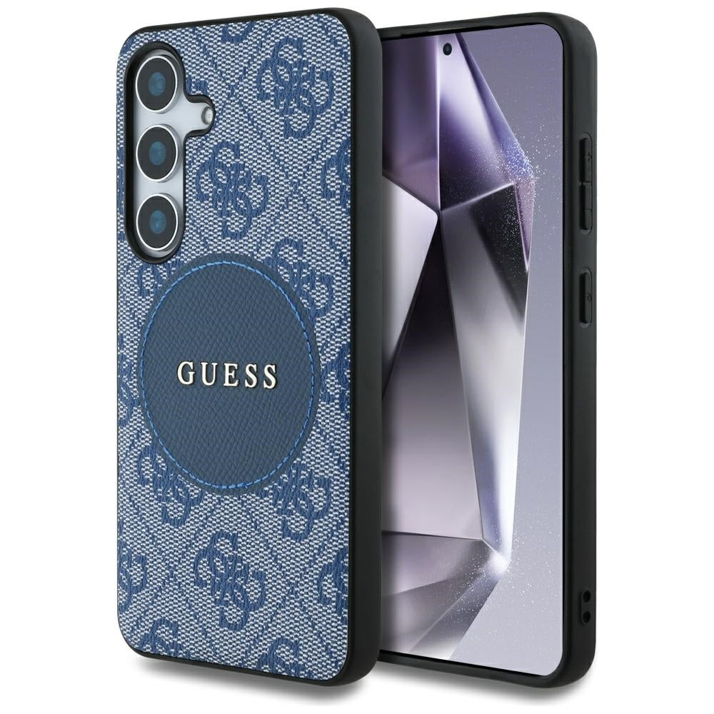 MagSafe Case for Samsung Galaxy S25 S931, Guess, 4G Circle Classic Logo, Blue