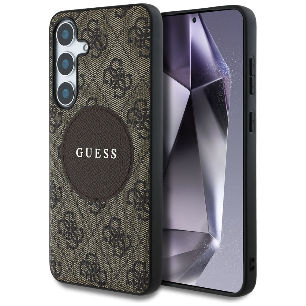 Ovitek MagSafe za Samsung Galaxy S25 S931, Guess, 4G Circle Classic Logo, rjava