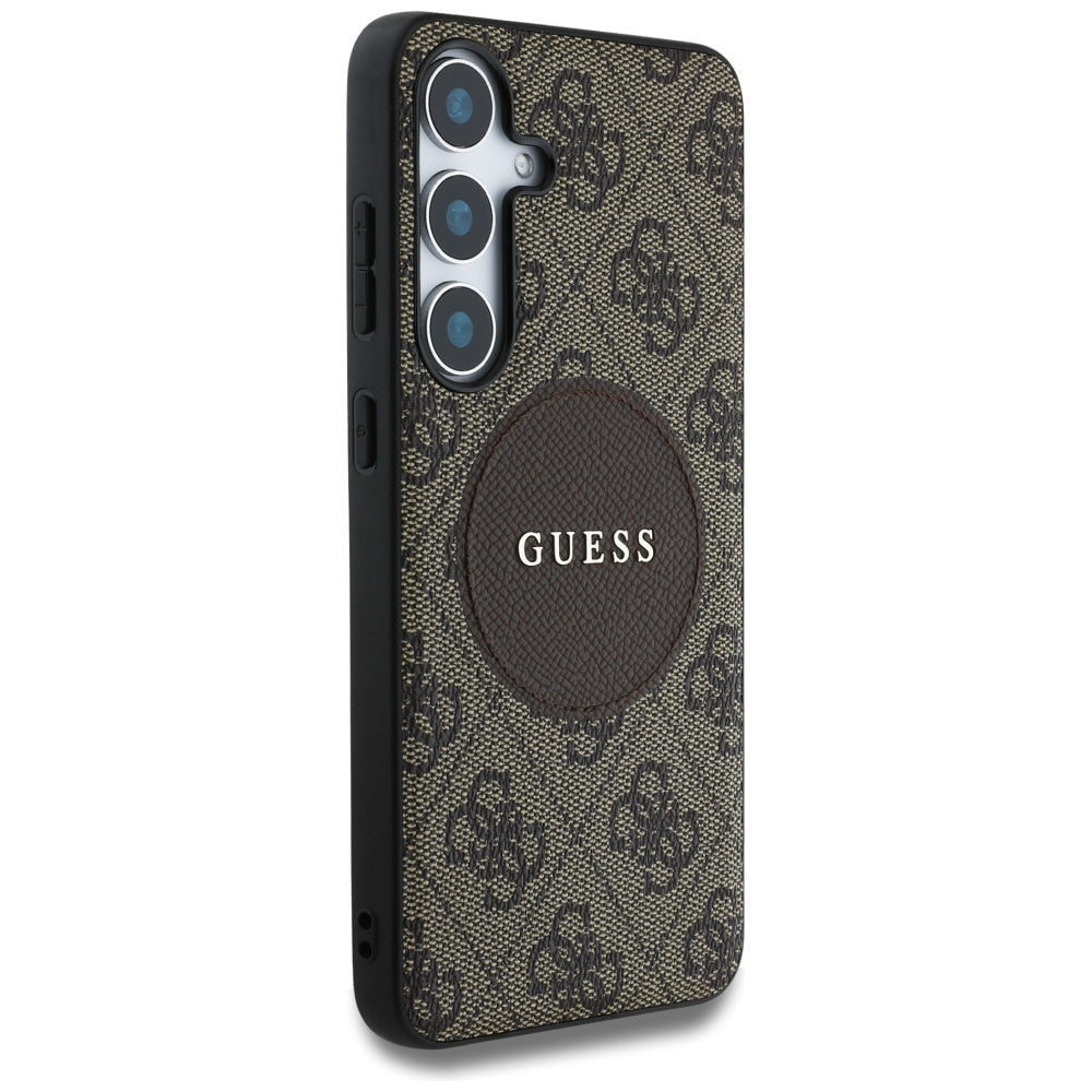 Ovitek MagSafe za Samsung Galaxy S25 S931, Guess, 4G Circle Classic Logo, rjava