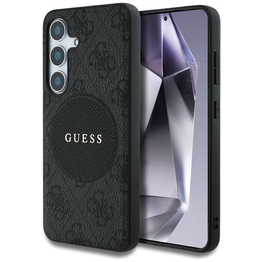 Ovitek MagSafe za Samsung Galaxy S25 S931, Guess, 4G Circle Classic Logo, črn