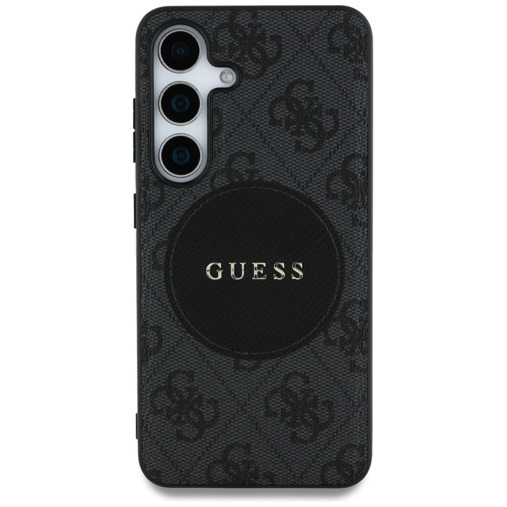 Ovitek MagSafe za Samsung Galaxy S25 S931, Guess, 4G Circle Classic Logo, črn