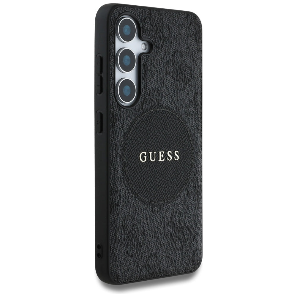Ovitek MagSafe za Samsung Galaxy S25 S931, Guess, 4G Circle Classic Logo, črn
