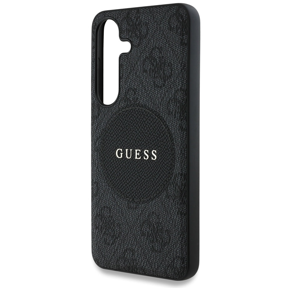 Ovitek MagSafe za Samsung Galaxy S25 S931, Guess, 4G Circle Classic Logo, črn