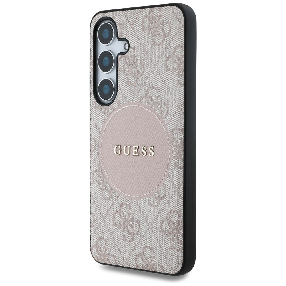 Ovitek MagSafe za Samsung Galaxy S25 S931, Guess, 4G Circle Classic Logo, Roza