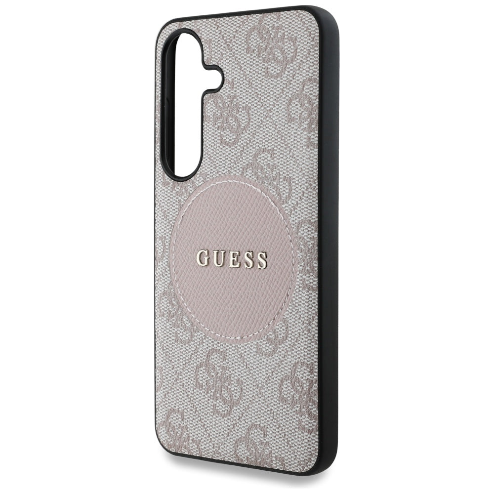 Ovitek MagSafe za Samsung Galaxy S25 S931, Guess, 4G Circle Classic Logo, Roza