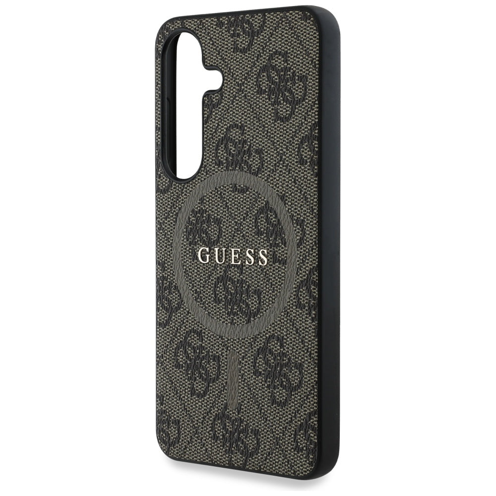 Ovitek MagSafe za Samsung Galaxy S25 S931, Guess, 4G Ring Classic Logo, rjava
