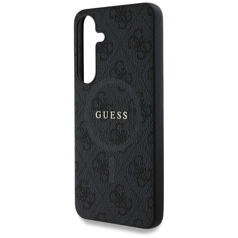 Ovitek MagSafe za Samsung Galaxy S25 S931, Guess, 4G Ring Classic Logo, črn