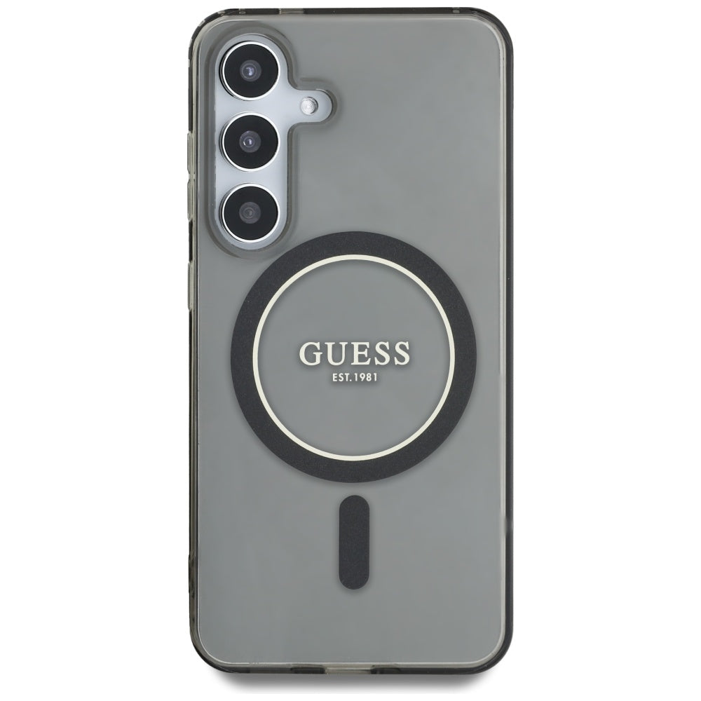 Ovitek MagSafe za Samsung Galaxy S25 S931, Guess, IML Glitter Circle, črn