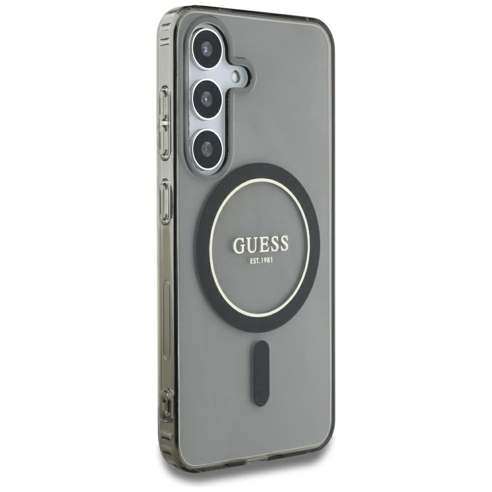 Ovitek MagSafe za Samsung Galaxy S25 S931, Guess, IML Glitter Circle, črn